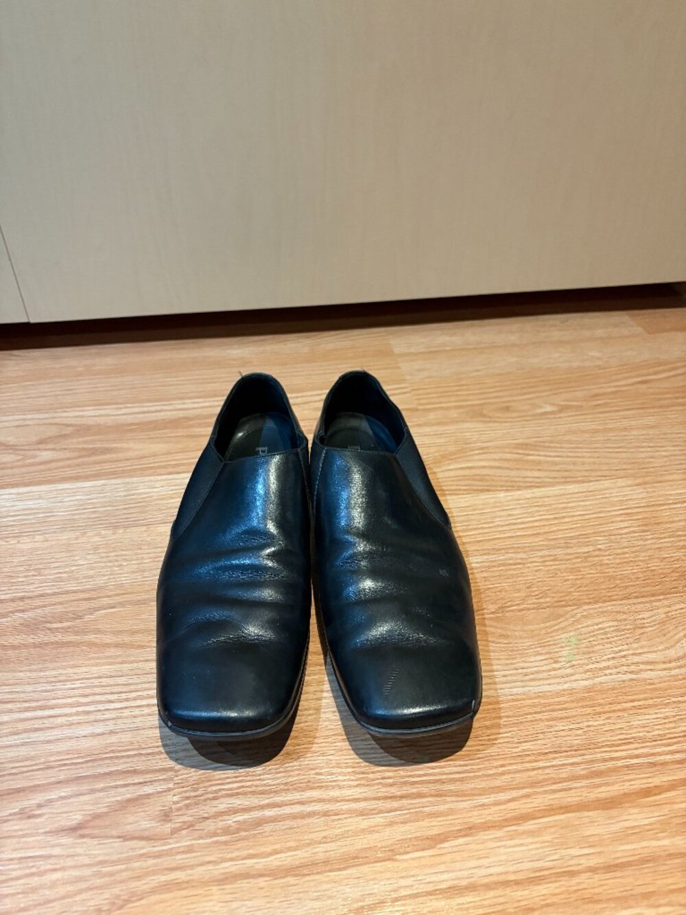 prada Black Leather Slip-On Loafers